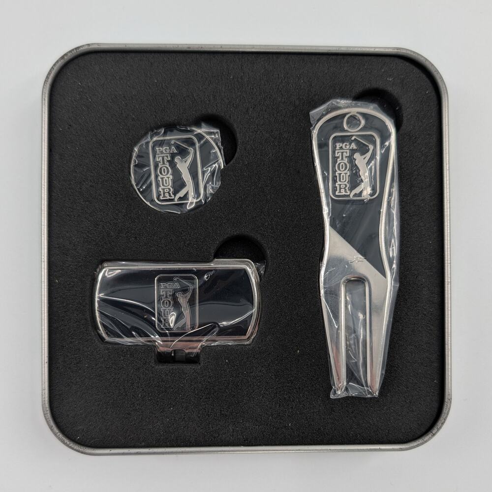 PGA Golf Tour Tool Set Hat Clip Ball Marker Divot